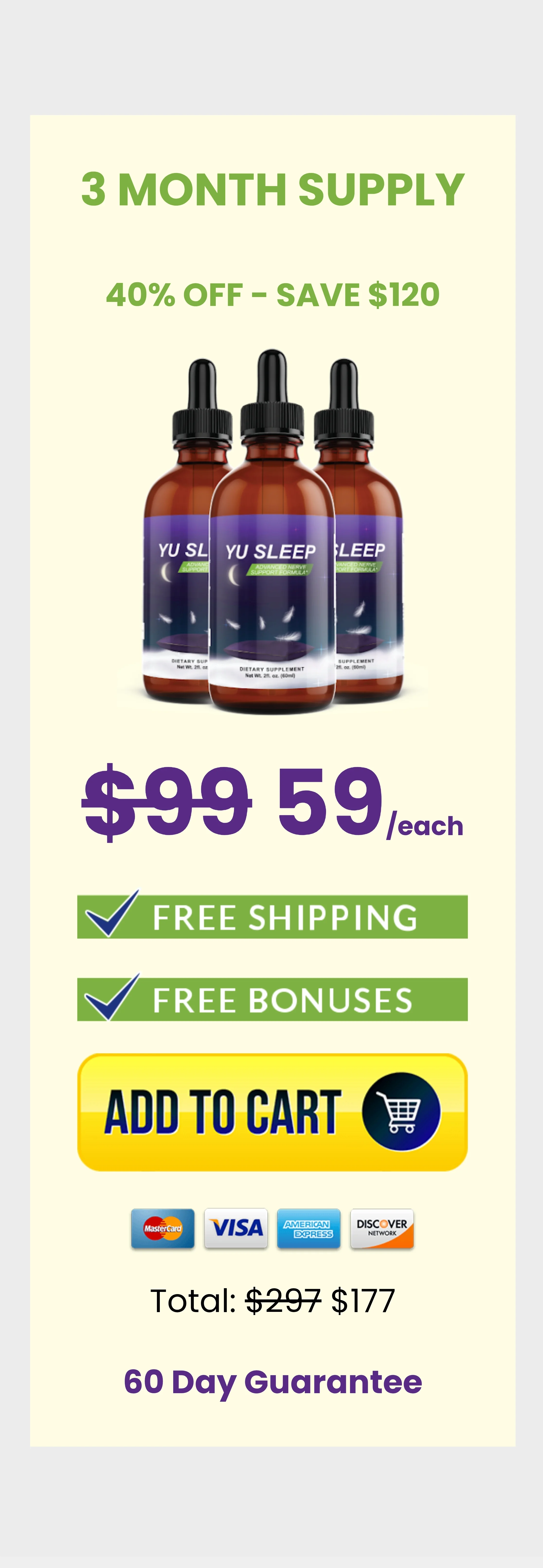 Yu Sleep™ 3 bottles pricing